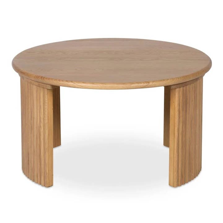 LOOMLAN - Wholesale Coffee Table - Penny Solid Oak Top Round Coffee Table19