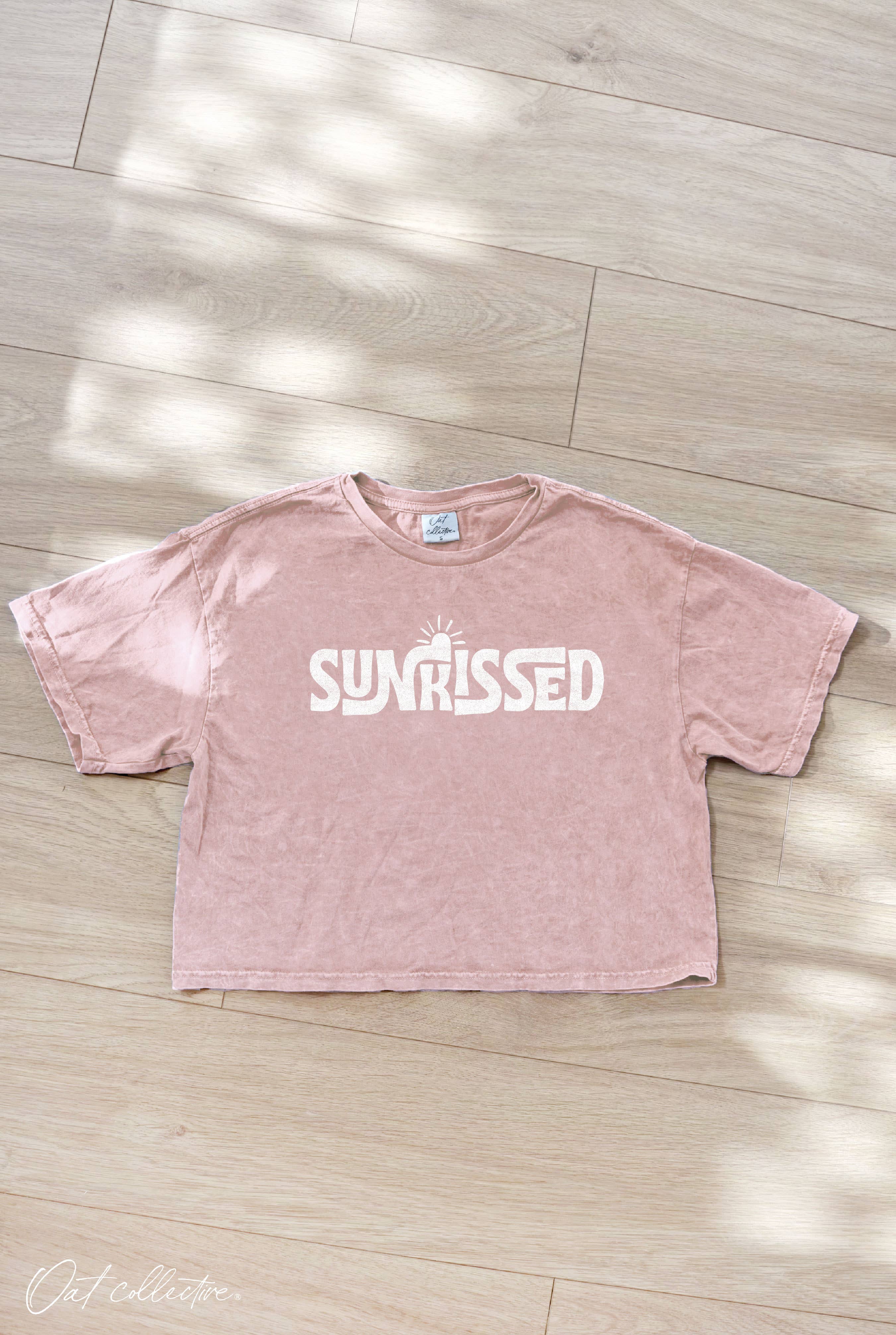 OAT COLLECTIVE - Wholesale Screen Printed T-Shirt - Women's - SUNKISSED Cropped Mineral Graphic Top2
