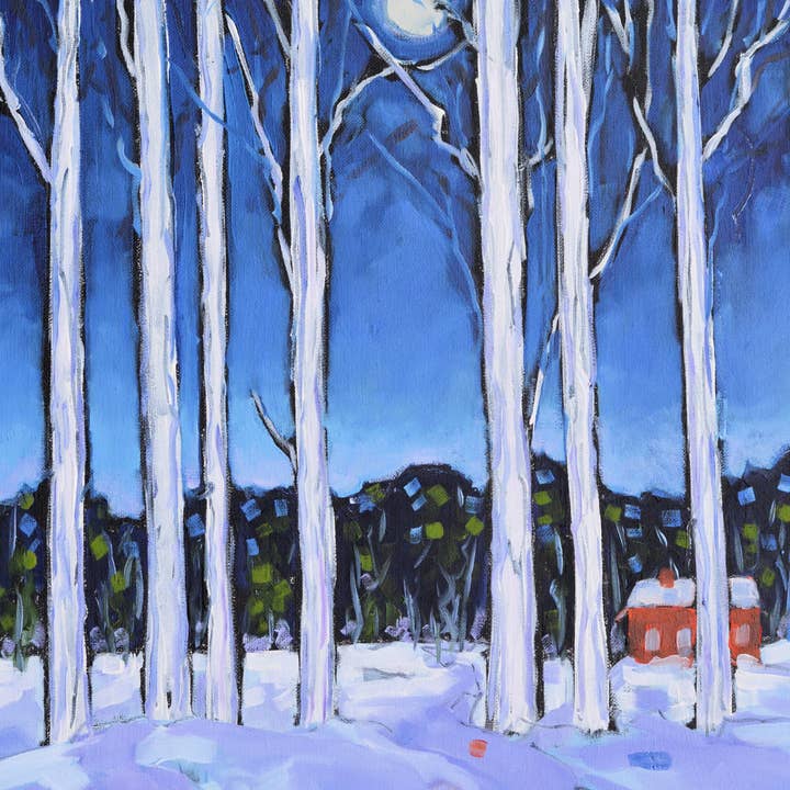 Impressão de Arte em Vidro "Culpa da Lua" Lua de Inverno por atacado de Dreese Fine Art