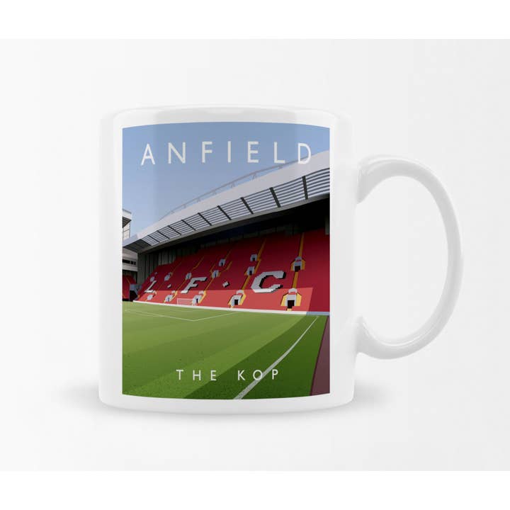 Anfield - Kop Tasse für den Großhandel von Matthew J I Wood Design & Illustration