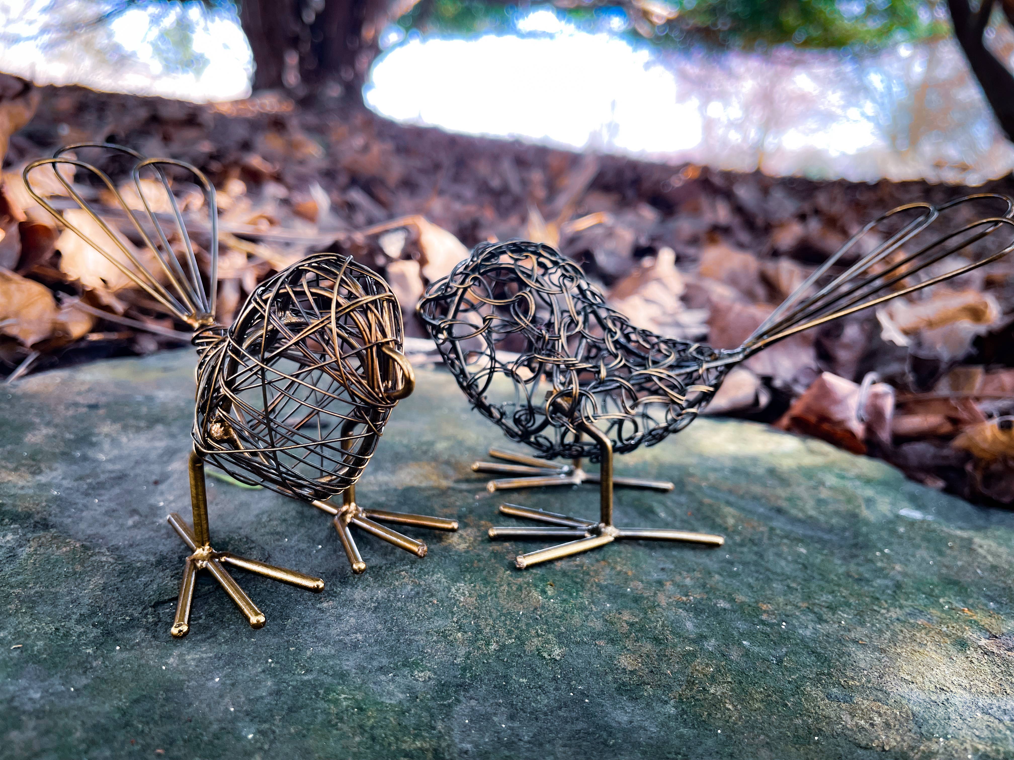 Mira Fair Trade - Wholesale Decorative Figurine - Mini Antique Wrapped Wire Birds (set of 2)3