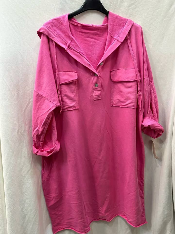 Mimi & Gogo - Vendita all'ingrosso Vestito - Donna - Abito felpa con cappuccio e tasche @8587_RSweatsPoche13