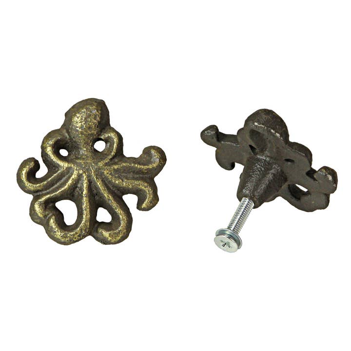 Zeckos - Wholesale Knob/Pull - Rustic Bronze Cast Iron Octopus Drawer Pulls Set of 62