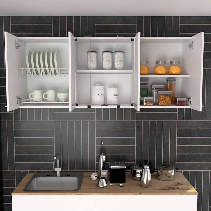 TuHome Concept - Wholesale Kitchen Storage/Organizer - Tall Kitchen Cabinet With Glass 1503