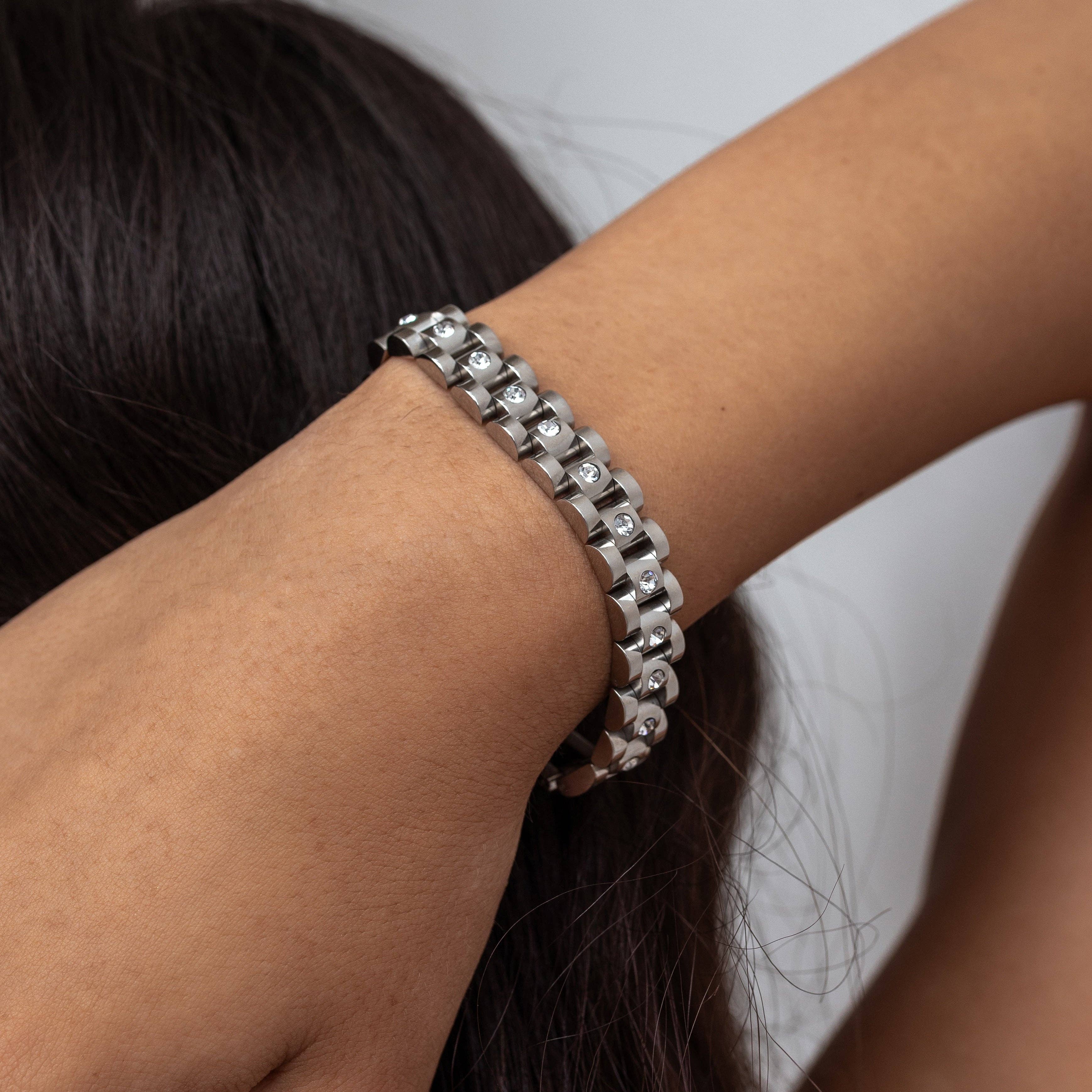 Silver Lineage Bracelet Silver/Cubic Zirconia for wholesale on Faire2