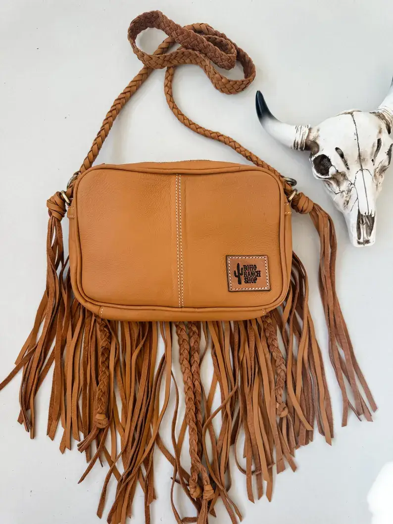 Boho Ranch Shop - Venta al por mayor Bandolera - Mujer - Monedero THE MEGAN CROSSBODY de piel de vacuno Western Tooled9