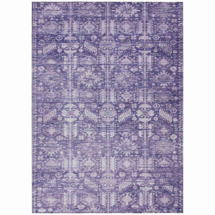 Laearis Purple Washable Indoor-Outdoor Rug for wholesale by LOOMLAN