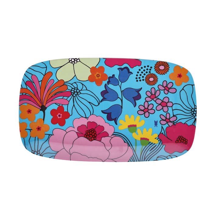 French Bull - Wholesale Platter - Garden Floral 13.75" Rectangular Platter0