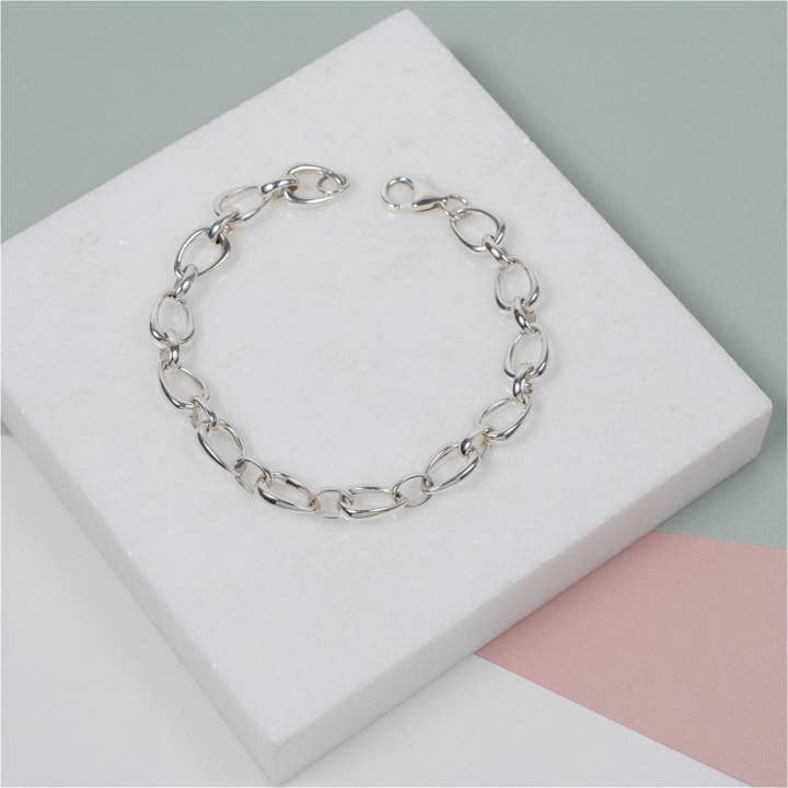 Auree Jewellery – wholesale Link & chain bracelet – Egerton Sterling Silver Raindrop Link Bracelet2