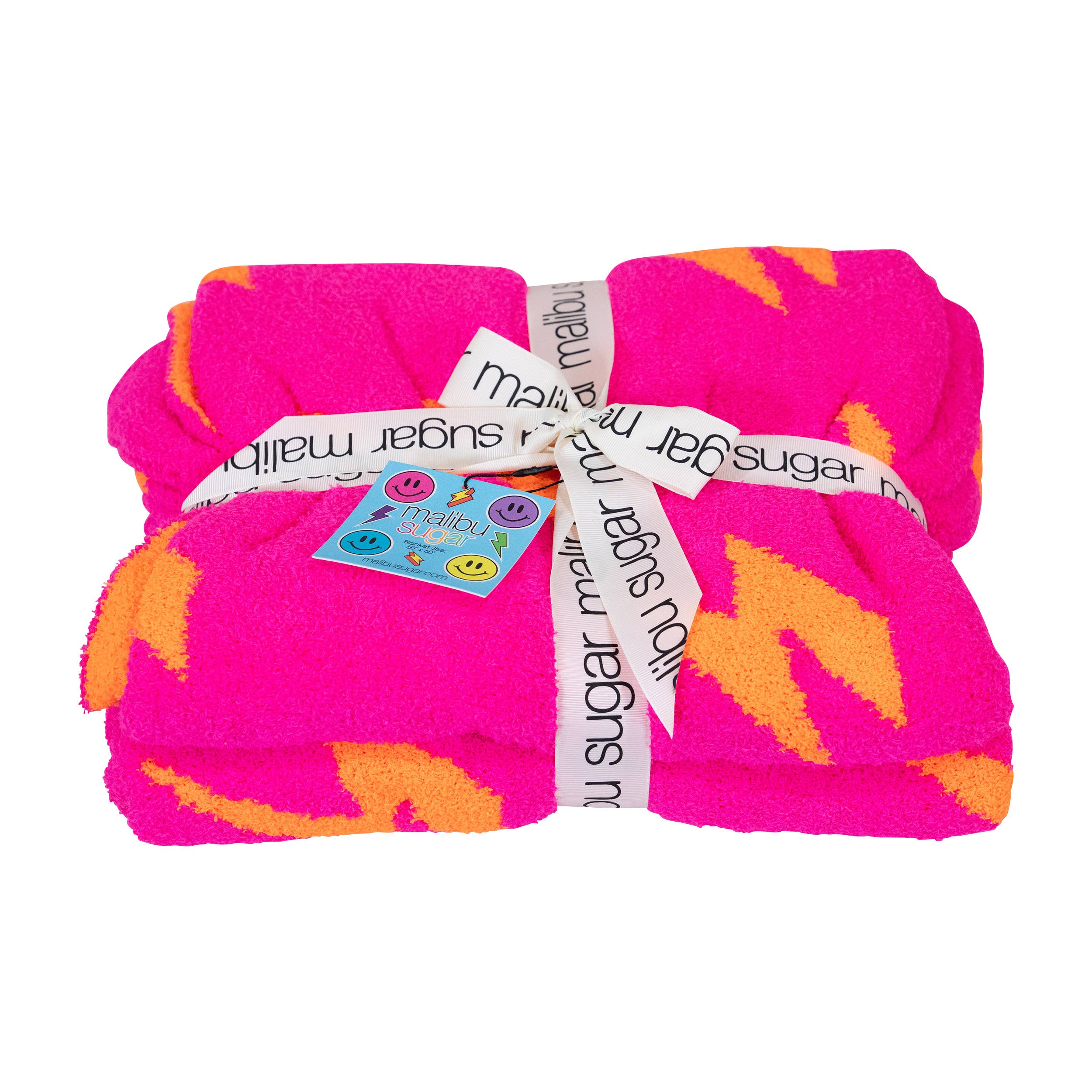 Malibu Sugar - Wholesale Throw Blanket - Happy Face & Lightning Plush Throw Blankets1