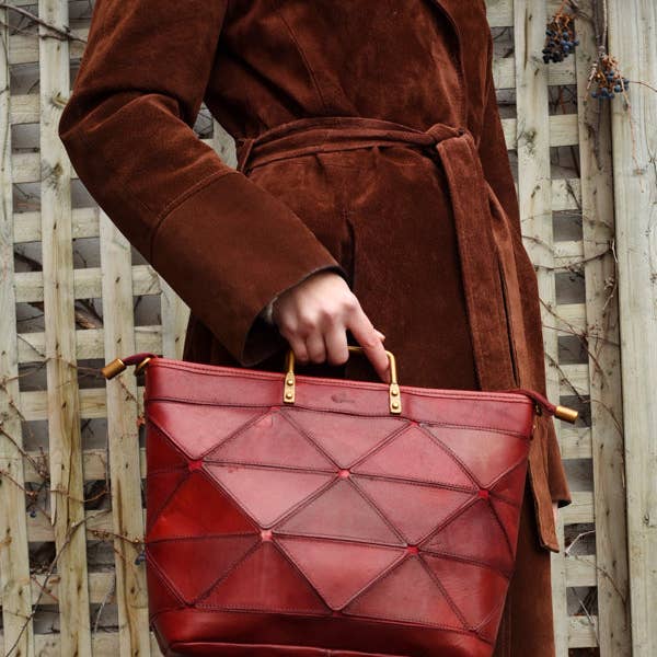 UPPDOO – Großhandel Tragetasche – Damen – Große Origami-Tasche - Kurkuma