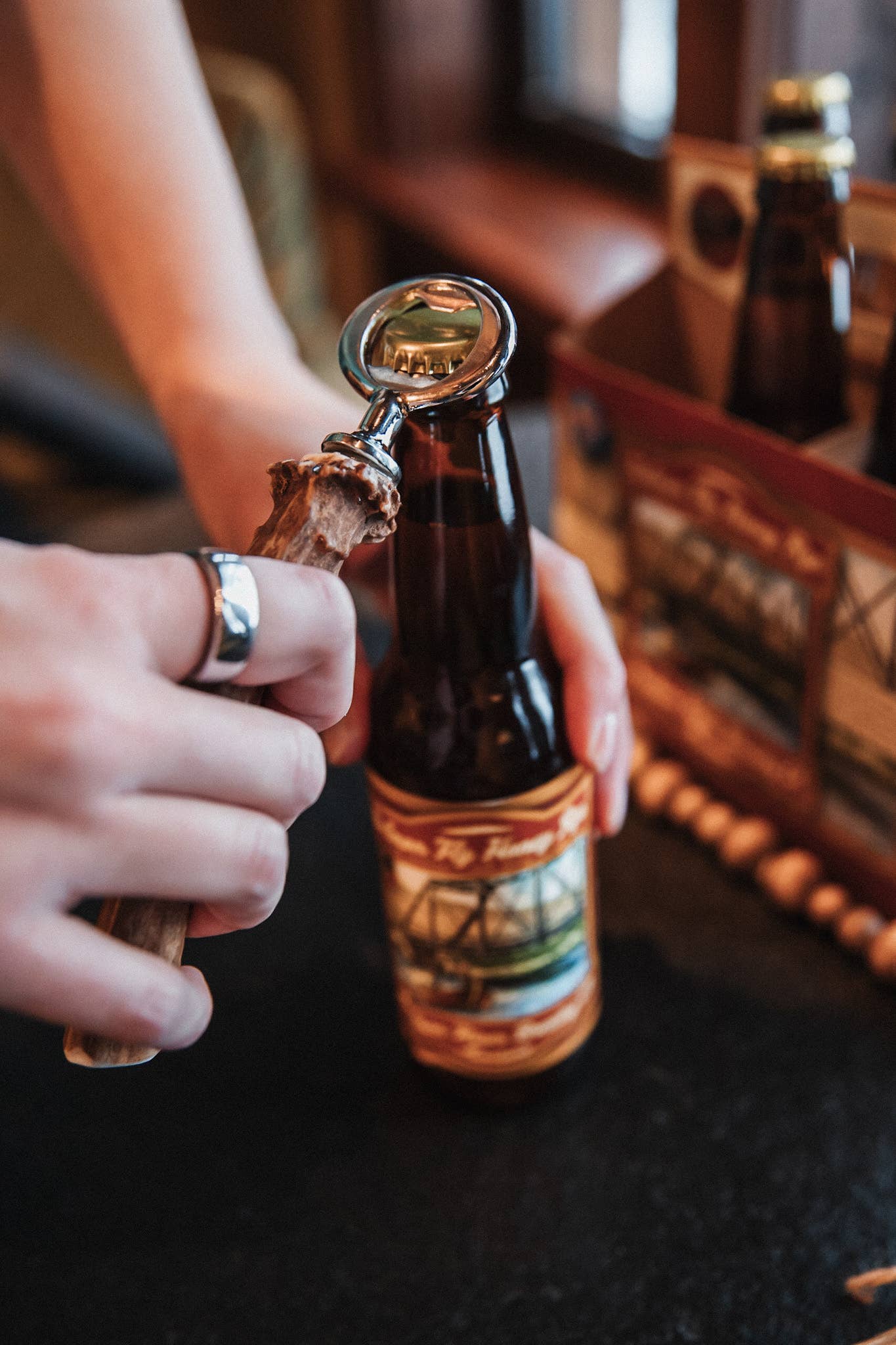 Montana Antler Mercantile - Wholesale Bottle/Wine Opener - Antler Bottle Opener – Rustic Barware – Made in Montana2