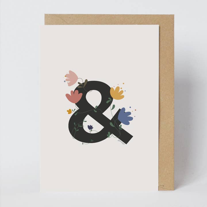 ypamiqué - Wholesale Everyday Greeting Card - Card With Envelope - Black Wild Ampersand