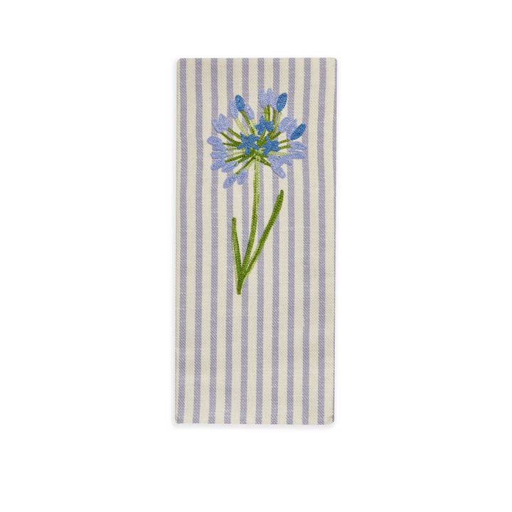 BUSATTI - Wholesale Dishcloth - BLUE FLOWER - POMEGRANATE EMBROIDERED KITCHEN TOWEL2