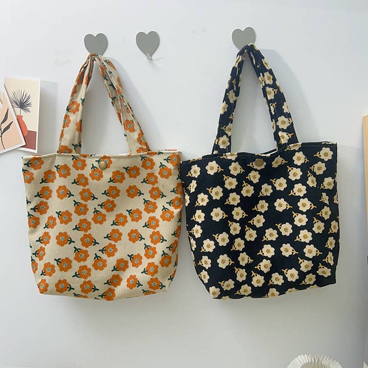 Funkyrel® Atzbranding Limited - Wholesale Tote Bag - Women's - Small Vintage Artistic Floral Tote Bag