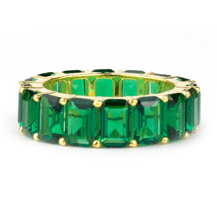 gold plated large baguette ring for wholesale by Marlyn Schiff