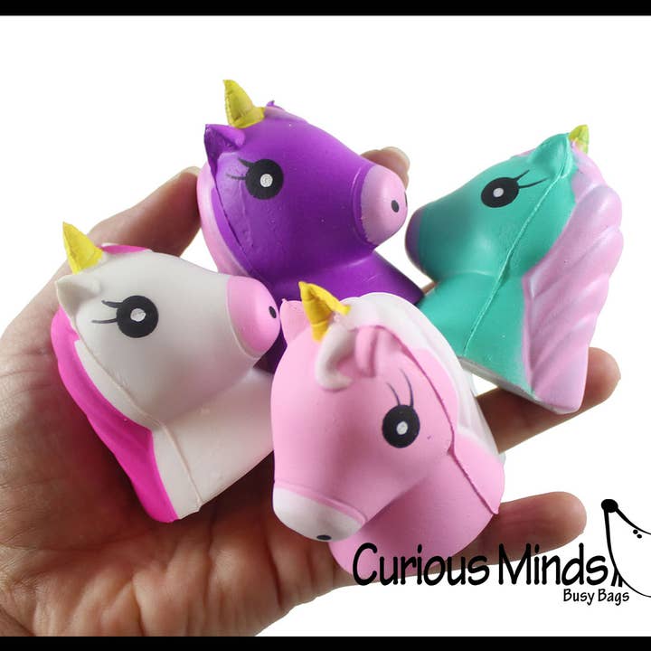 Curious Minds Toys – wholesale Squishy toy – Kids & Baby – 1 Small Slow Rise Squishy Toys - Mini Unicorn heads0