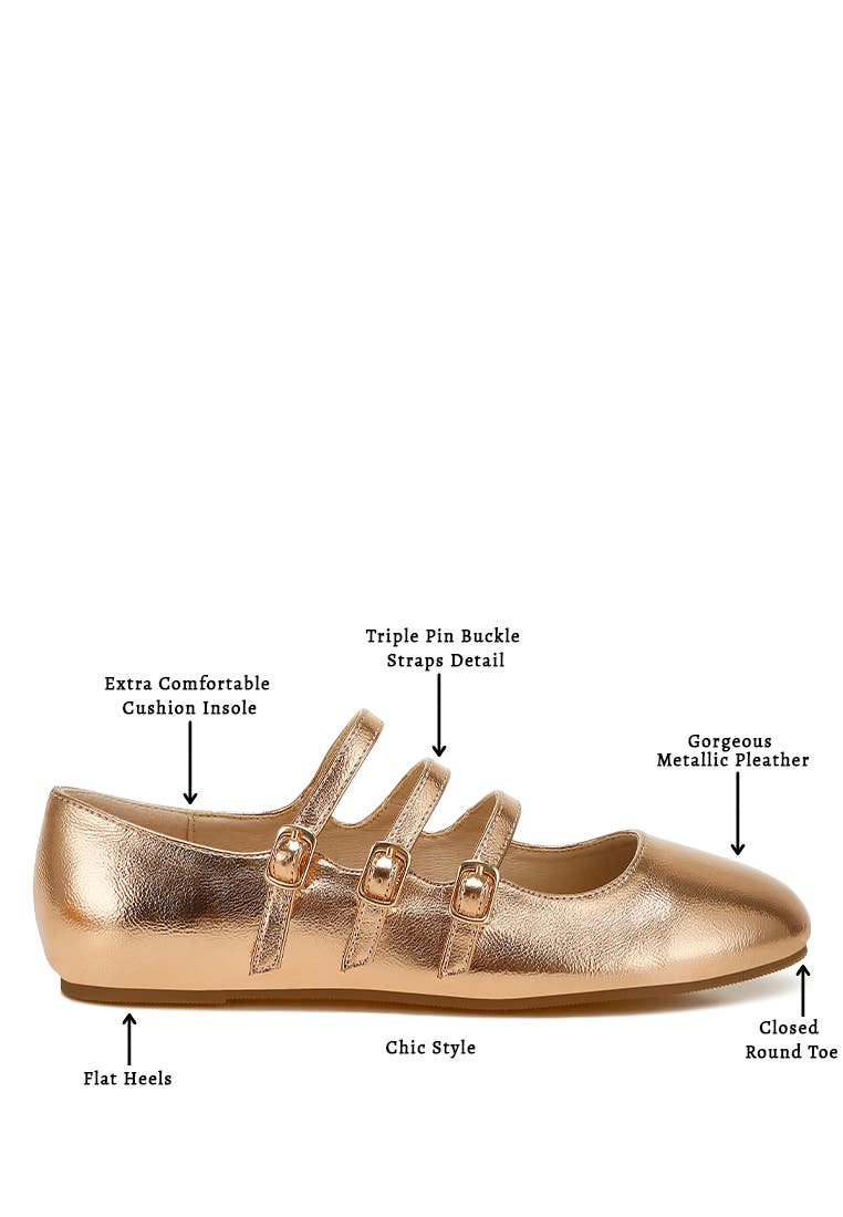 Rag Company - Wholesale Flats - Women's - Macarina Triple Strap Mary Jane Ballerinas5