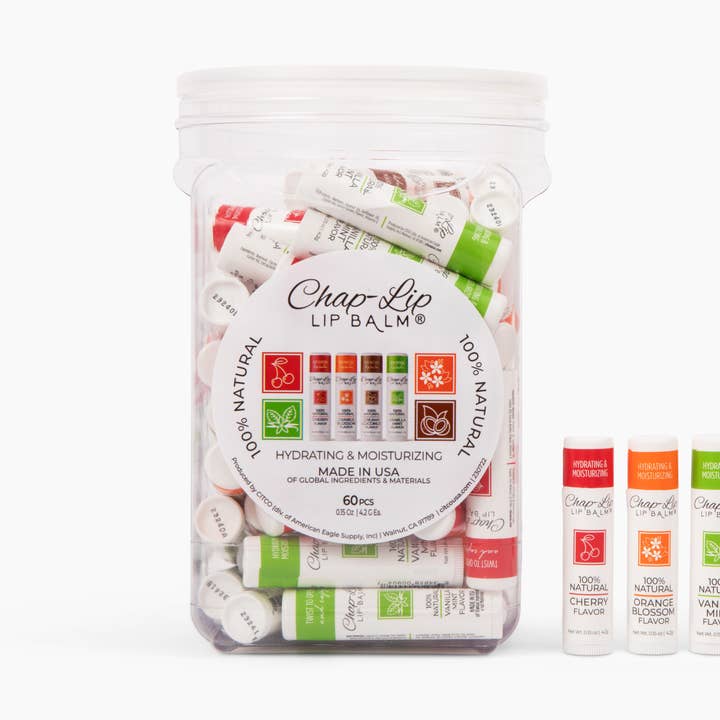 Chap-Lip Lip Balm 100% Natural (60 count) Jar for wholesale by Chap-Lip