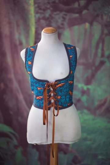 Costurero Real - Vente Corset – femme - Corset style Renaissance à motifs écureuil, William Morris0