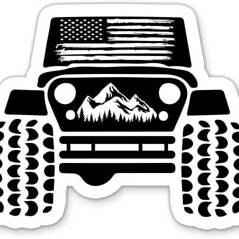 Autocollant de montagne tout-terrain pour la vente par Lyrical River Designs