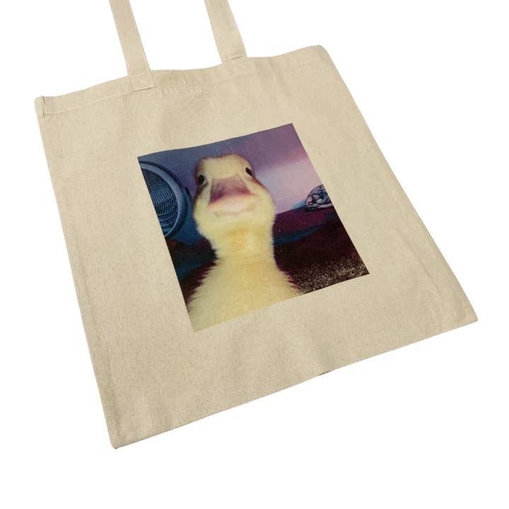 ZZZEBRAAA LIMITED - Wholesale Tote Bag - Unisex - Duck Stare Funny Meme Tote Bag Staring Into Your Soul Iconic