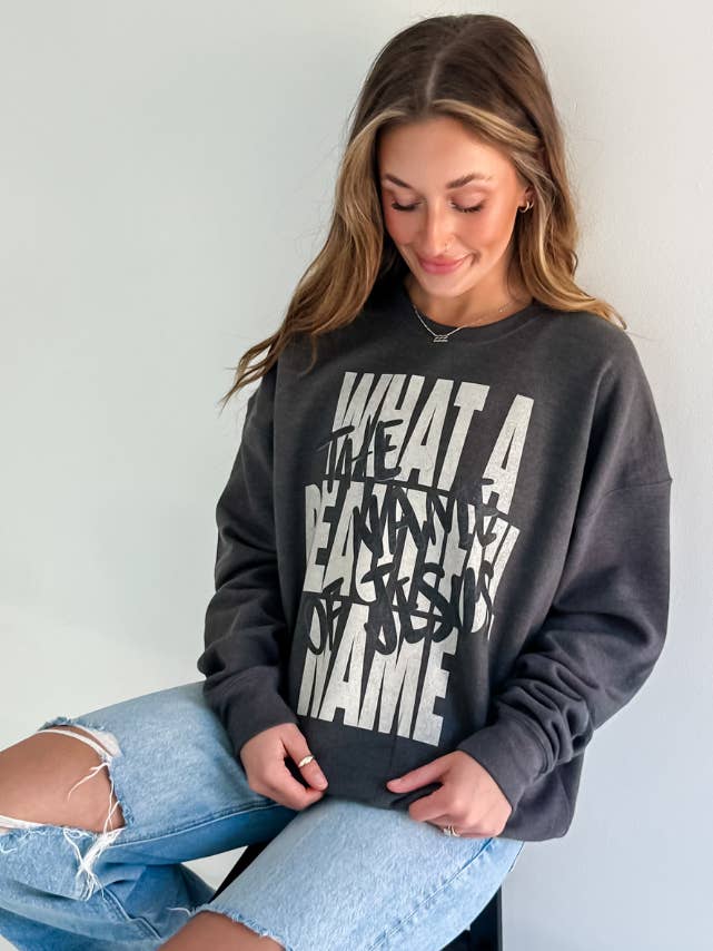 What A Beautiful Name Sweatshirt for wholesale by Worthy Wear