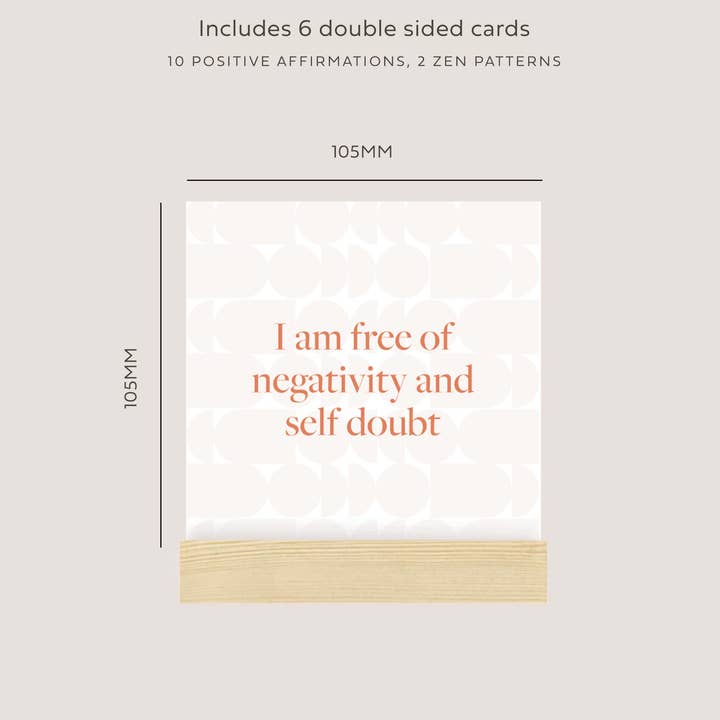 AIM Studio Co - Wholesale Stationery/notecard set - Positive Daily Affirmation Card Bundle with Wooden Holder10