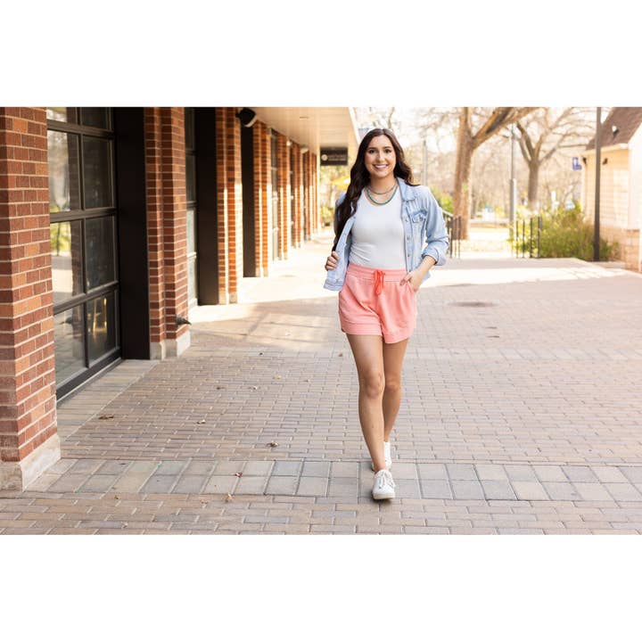 Julia Rose Wholesale - Wholesale Shorts - Women's - The Emelia Terry Cloth Shorts - Pink