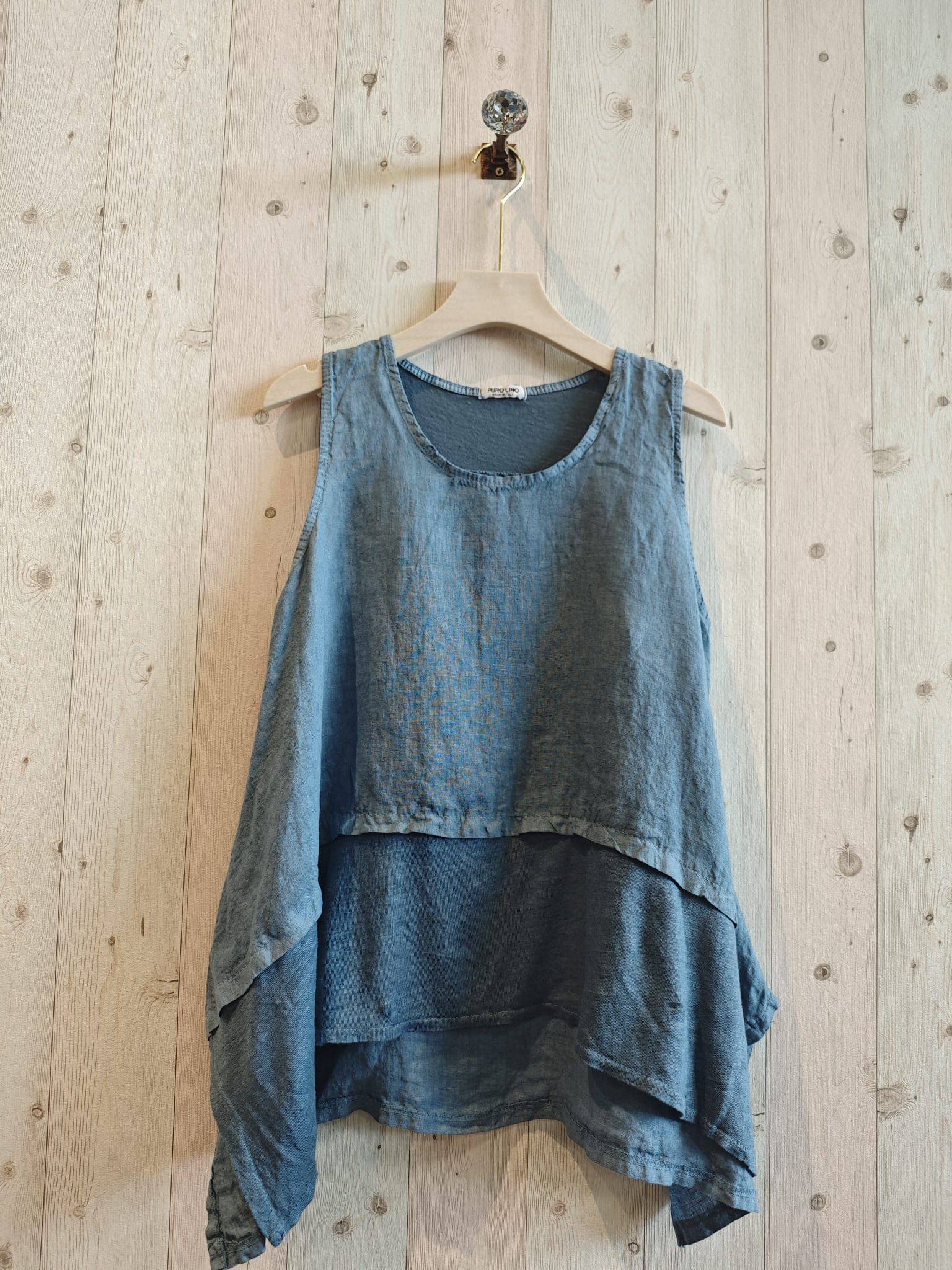 Linen & More - Wholesale Blouse - Women's - REF 6290 LONG V-NECK BLOUSE 100% LINEN3