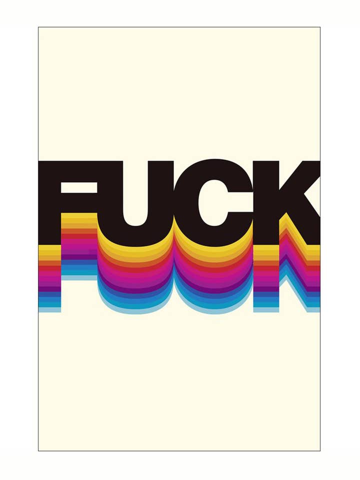 Stampa artistica FUCK 30 x 20 cm per la vendita all'ingrosso da parte di Close Up GmbH
