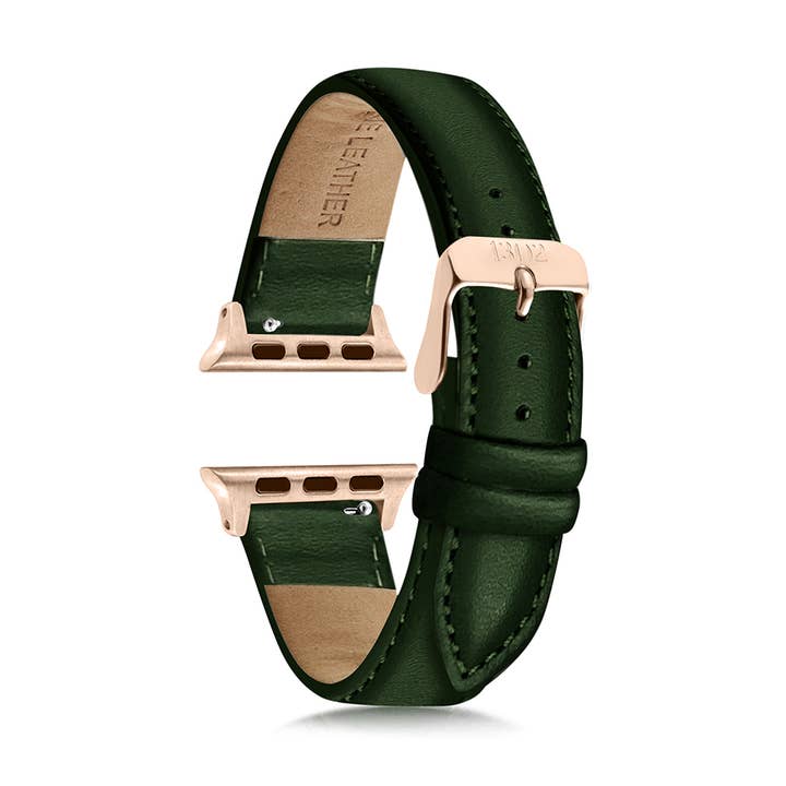 Green  Women’s Leather Strap Compatible with  Apple Watch for wholesale by 1302 Watch Co.