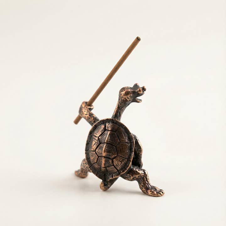 Kiyo Home - Wholesale Incense Holder - Brass Turtle Incense Holder | Incense Holder | Ocean Decor21