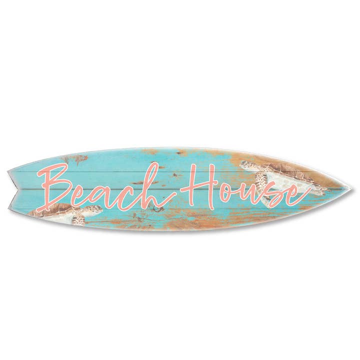 SURF BOARD WALL ACCENT BEACH HOUSE WITH SEA TURTLES for wholesale by Jarmz Designs