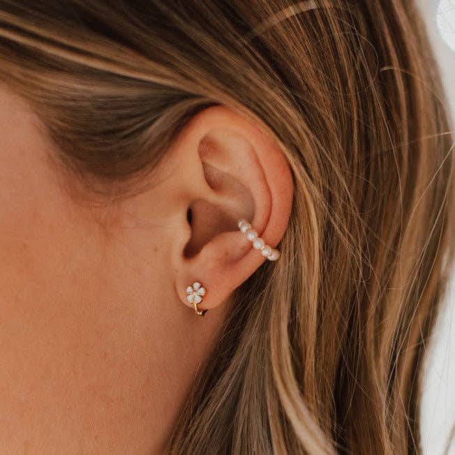Mauve Jewelry Co. - Wholesale Huggie Earrings - Flower Mini Hoops
