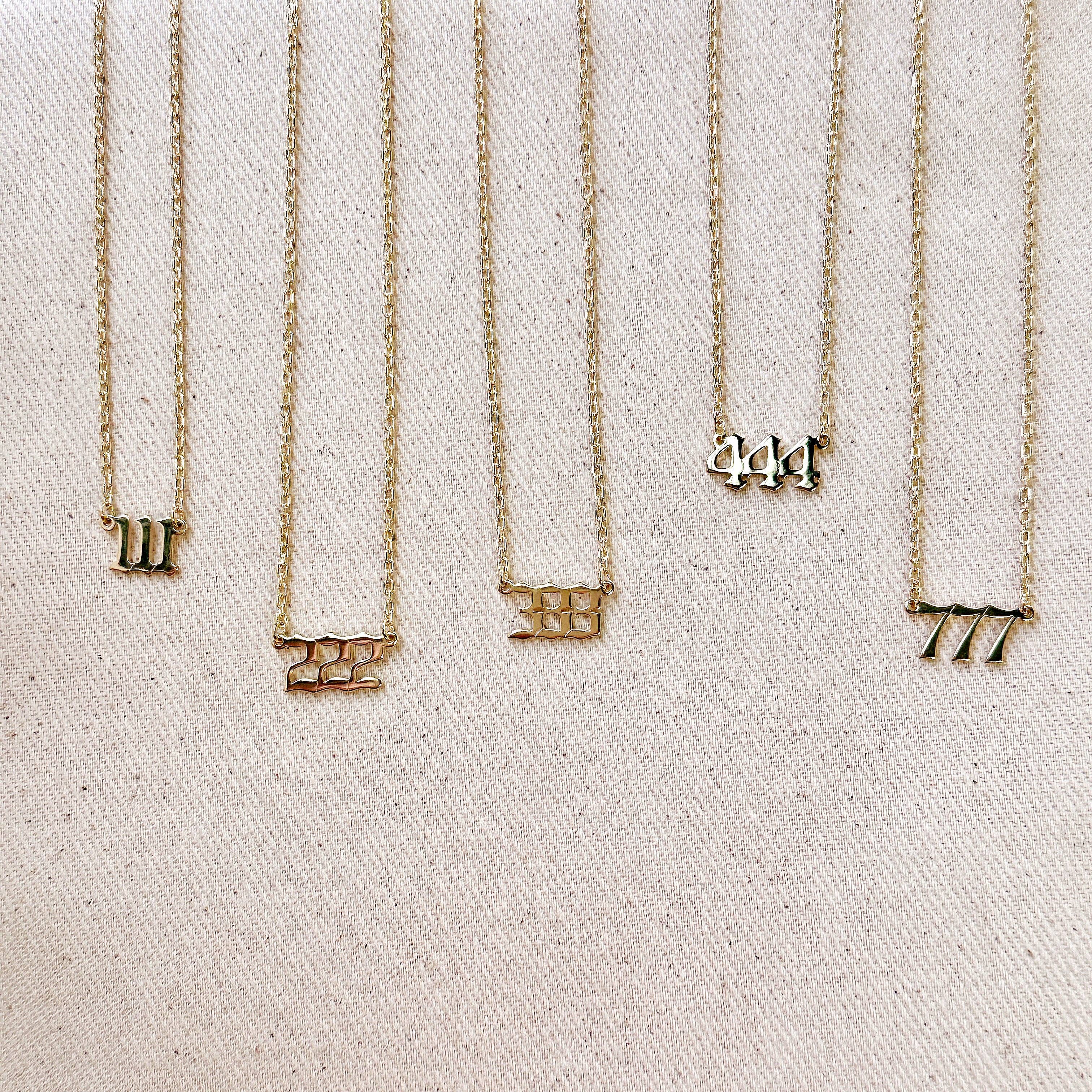 GoldFi - Wholesale Pendant/Charm Necklace - 18k Gold Filled Angel Number Necklace17