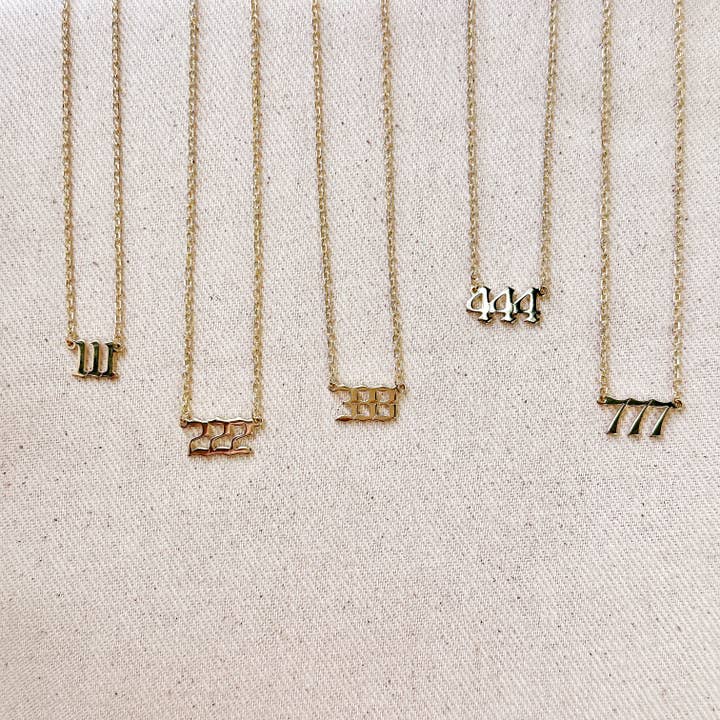 GoldFi – Großhandel Kette mit Anhänger/Charm – Halskette mit Engelszahlen, gefüllt mit 18 Karat Gold3