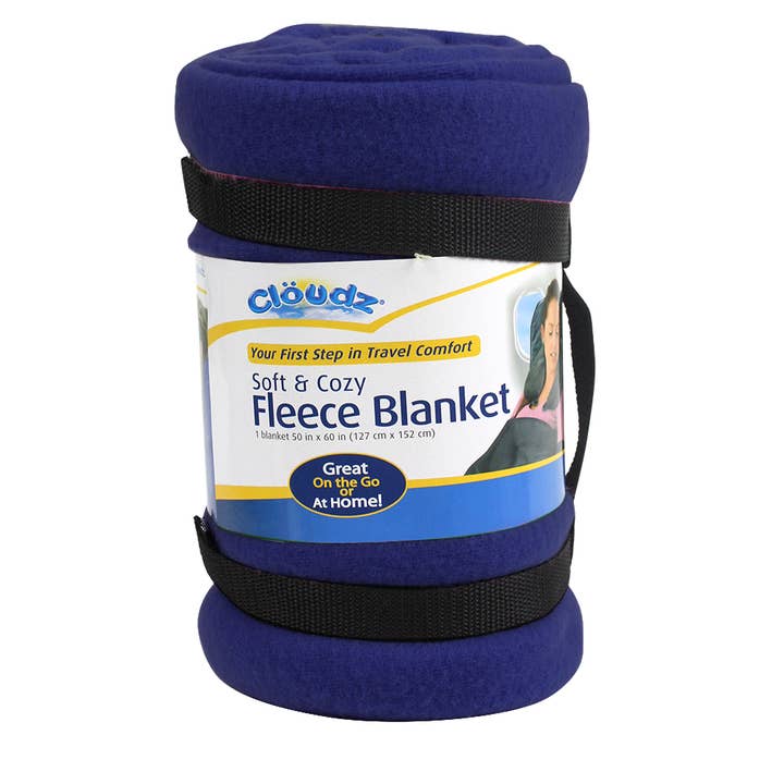Cloudz Fleece Travel Blanket - Blue for wholesale by Cloudz