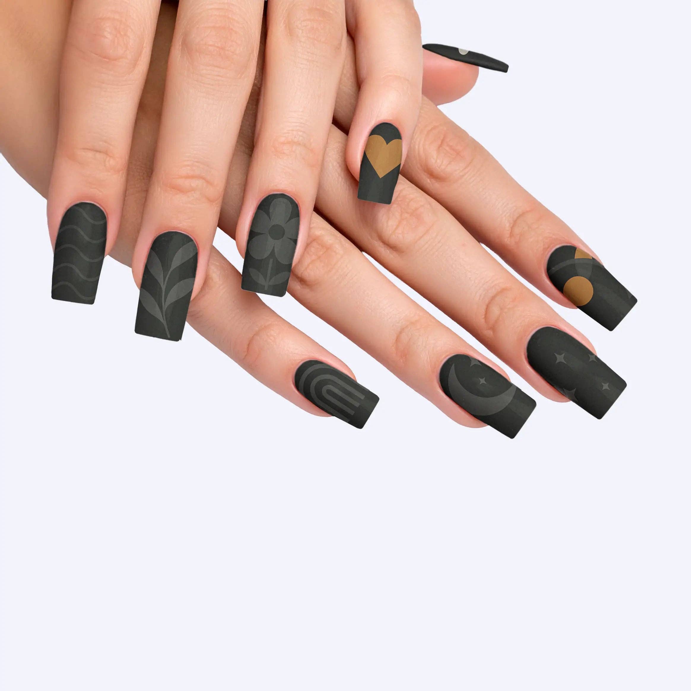 FYNE BODY - Wholesale Press-on/fake nails - Midnight Sunbeam Black Summer Press-On Nails44