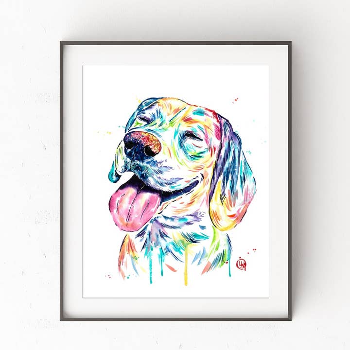 Whitehouse Art - Wholesale Art Print - Beagle Art Print - Hound Dog Painting, Animal Artwork, Pet