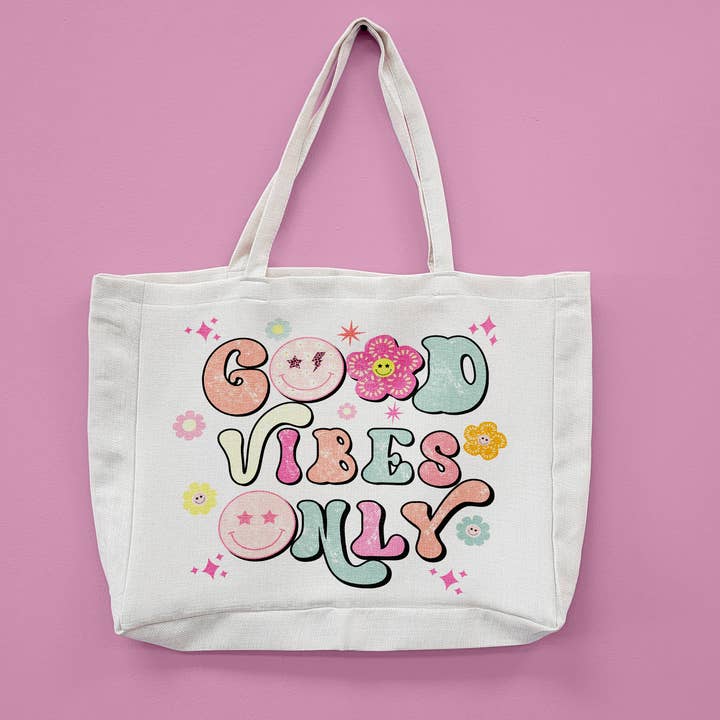 tcbco - Wholesale Tote Bag - Women's - Good Vibes Only Oversized Tote Bag