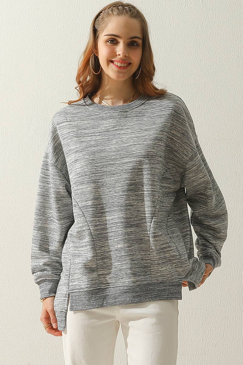 NINEXIS - Wholesale Sweatshirt - Women's - CWTTL905-P_PLUS SIZE ROUND NECK CUT HEM SWEATSHIRT17