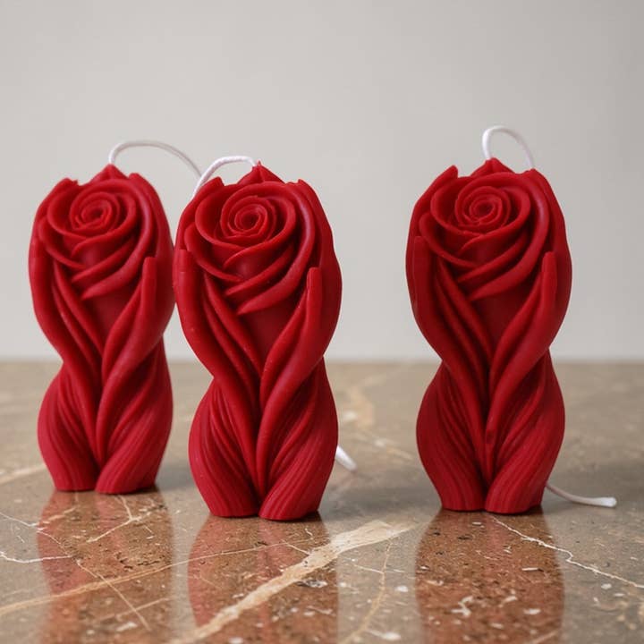 Hands Holding Rose Candle for wholesale by Agaboo Candle