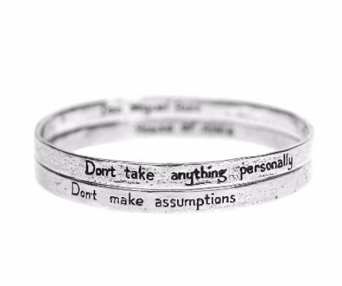 Jewelry Evolution - Wholesale Jewelry Set - The Four Agreements Double Bangle Set9