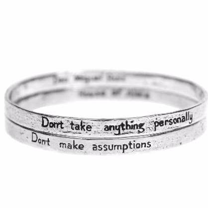 Jewelry Evolution - Wholesale Jewelry Set - The Four Agreements Double Bangle Set9