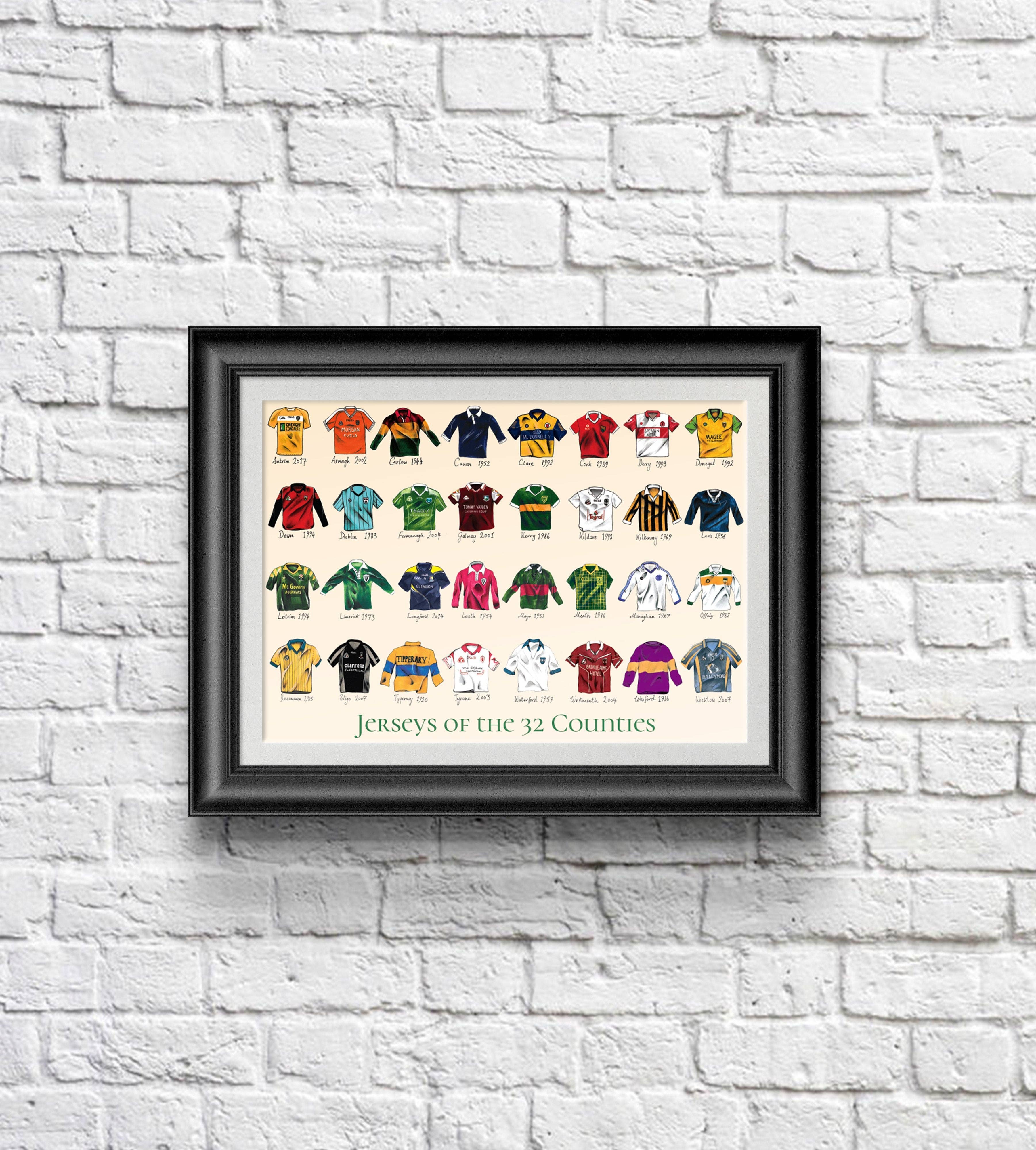 Maktus - Wholesale Art Print - GAA Jerseys Of The 32 Counties A3 Print9
