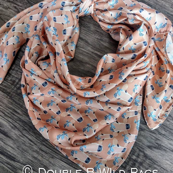 Wild Rag Khaki Tan Sassy Heifer Cow Western Cowboy Neck Scarf Bandana by Double B Wild Rags for wholesale by Double B Wild Rags