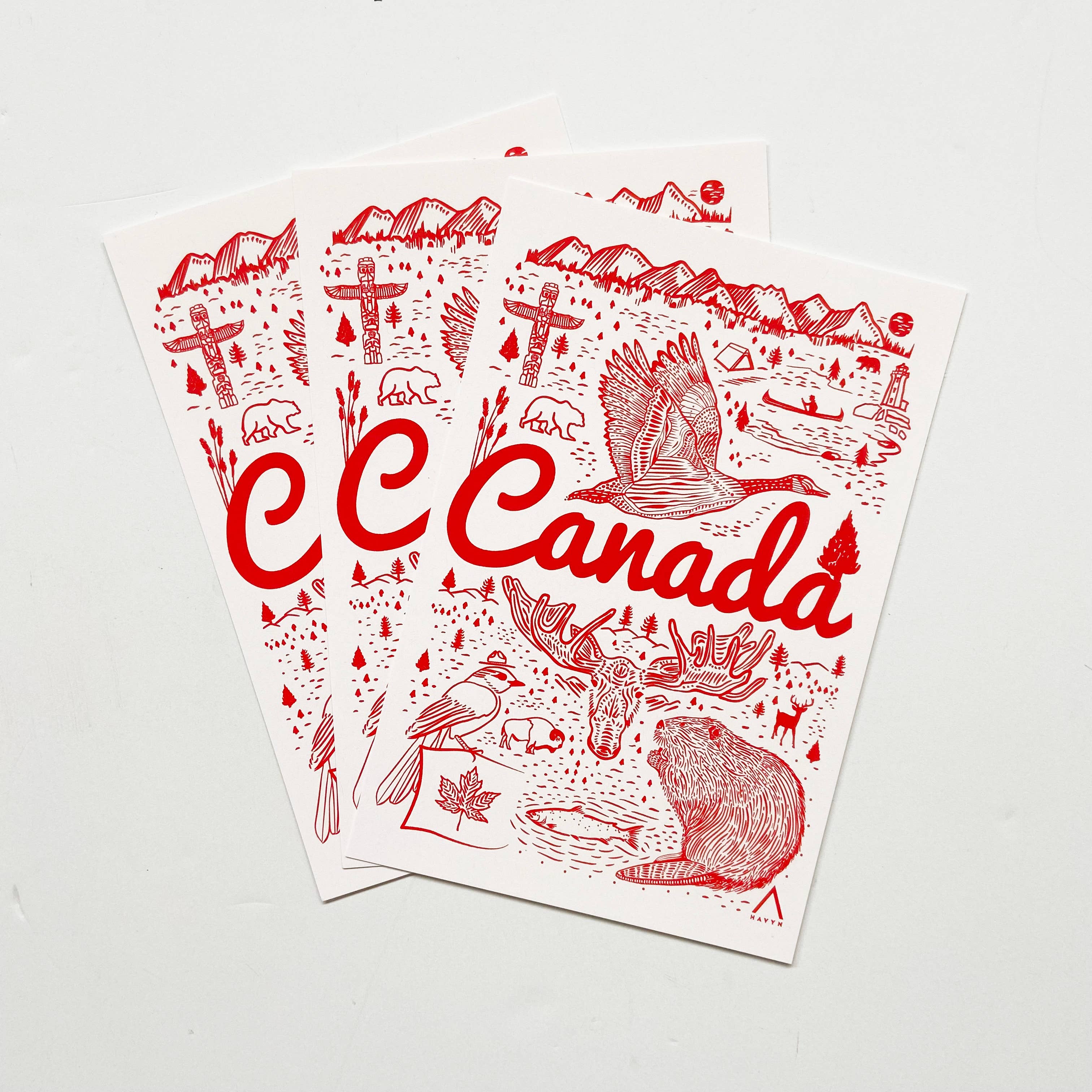 HAVYN - Vente Cartes postales - Carte postale Symboles du Canada 6x92