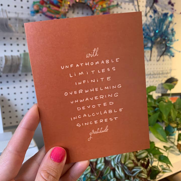 With Gratitude Card for wholesale by Good Letters Design