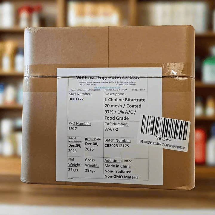 Choline 25 kg - BeBulk Voeding voor wholesale door BulkLab Nutrition (Be Bulk Nutrition)